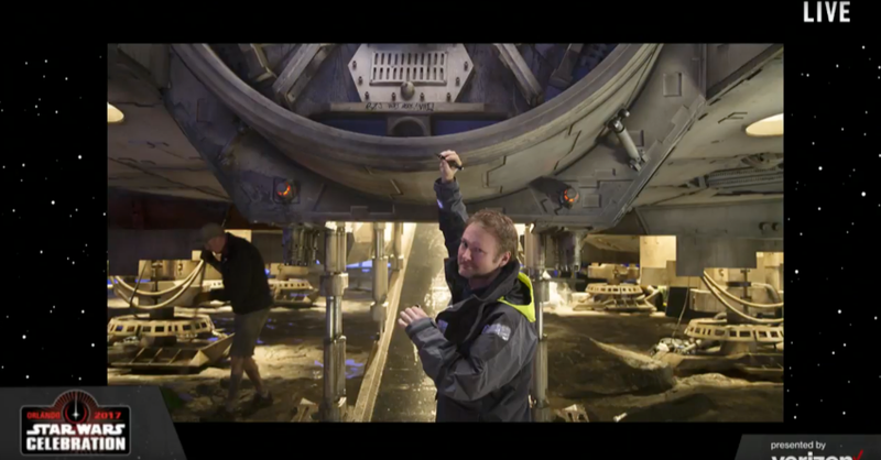 Johnson signing off on the Millennium Falcon.